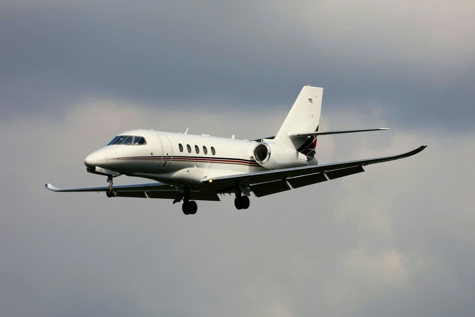 A Cessna Citation Latitude midsize jet in flight